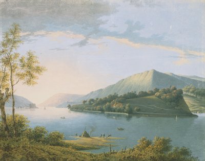 Landschaft entlang des Rheins von Joseph August Knip